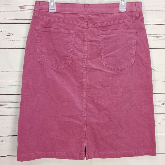 St Johns Bay Womens Bordeaux Rose Pink Corduroy Midi Skirt 12P - Picture 2 of 12
